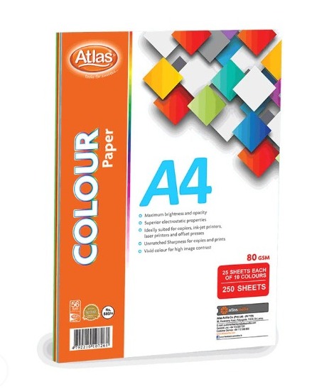 Atlas A4 colour papers